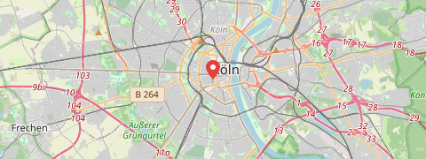 Mapa mesta Kolín nad Rýnom