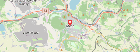 Mapa mesta Most