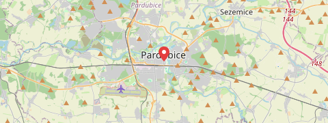 Mapa mesta Pardubice