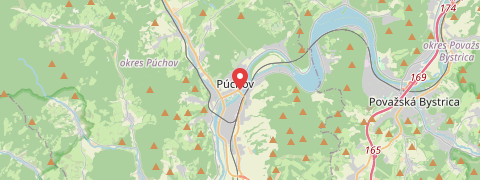 Mapa mesta Púchov